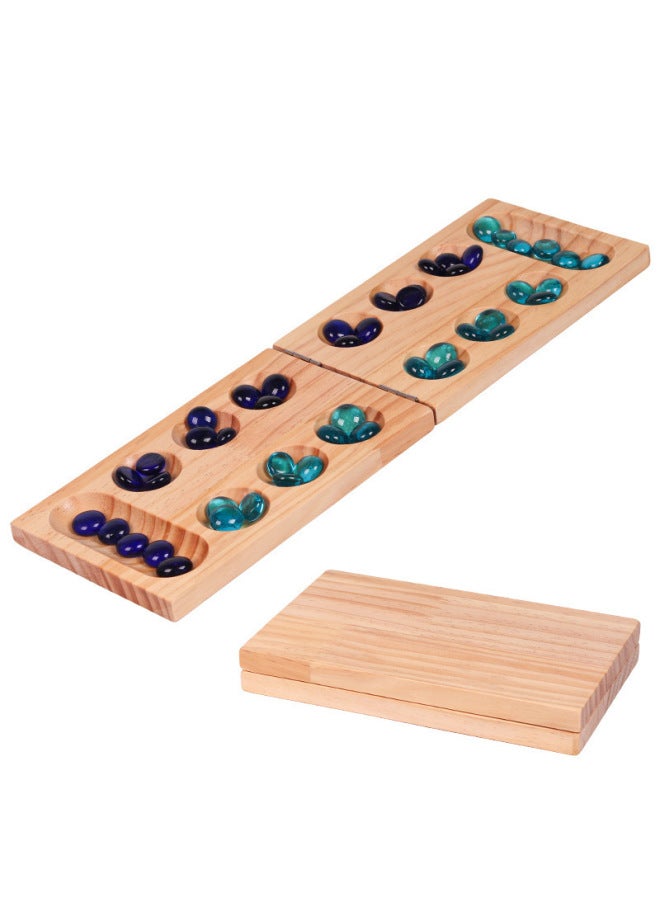 Special For Broadcasting Chess Mancala Gem Chess Boys And Girls Adult Children's Particles Return Toys African Chess-Color:228 Pine Wood Foldable Backgammon (with Lock) - Image 2