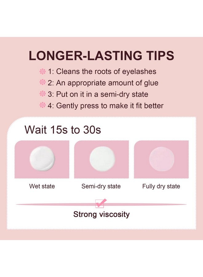 EMEDA Eyelash Glue 4Pcs 20G/0.68 Oz Clear Lash Glue, Waterproof, Super Strong Hold, Latex Free, Hypoallergenic, Formaldehyde-Free White Strip Eyelash Adhesive Emeda - Image 3