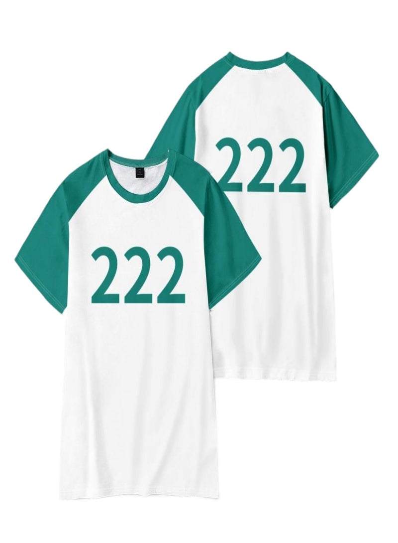 Squid Game 222 Costume Cosplay Short Sleeve Top TShirt Tee for Boys Girls Kid Men Women Youth - Image 1