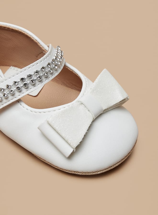 Barefeet Girls Bow Accent Booties with Hook and Loop Closure - Image 5
