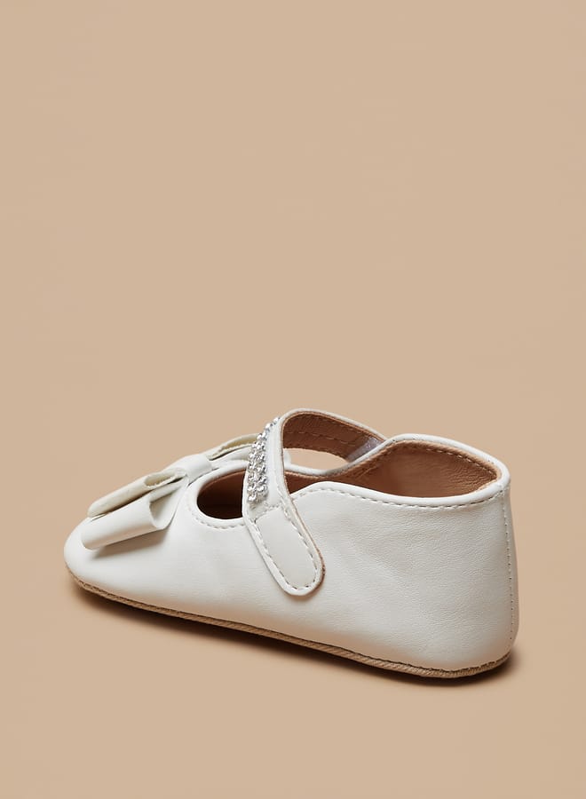 Barefeet Girls Bow Accent Booties with Hook and Loop Closure - Image 2