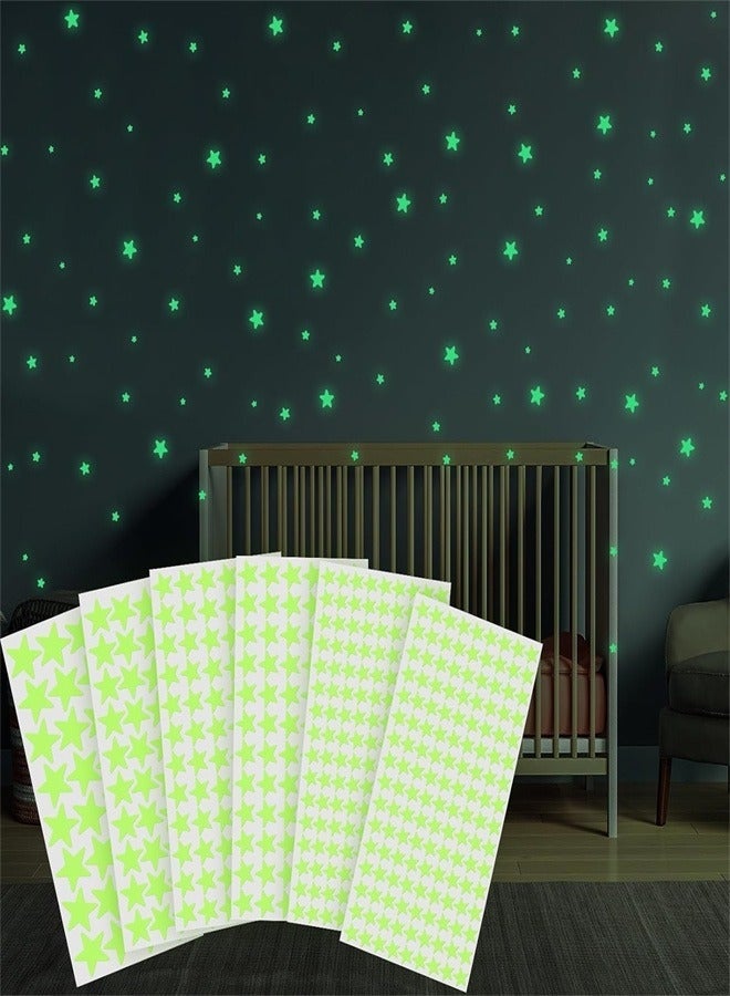 514PCS 3D Glow-in-the-Dark Star Stickers 🌙 for Ceiling & Wall Decoration, Luminous Moon & Stars Decals, DIY Bedroom & Nursery Decor - Image 1