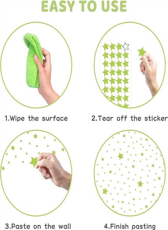514PCS 3D Glow-in-the-Dark Star Stickers 🌙 for Ceiling & Wall Decoration, Luminous Moon & Stars Decals, DIY Bedroom & Nursery Decor - Image 2