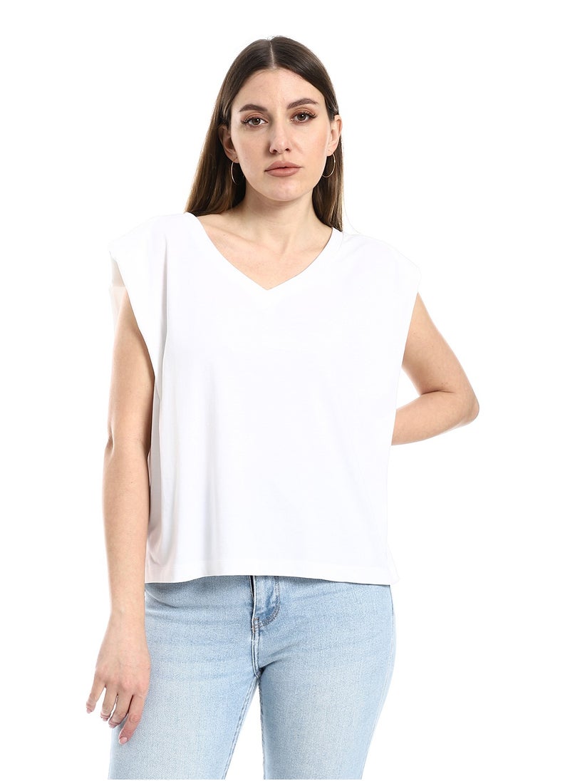MERCH - Wide-cut white top - Image 1