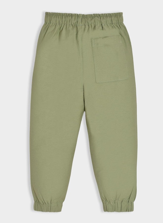 Mi Arcus Solid Olive Green Cargo Joggers for Baby Boys Kids 18-24 Months - Image 4