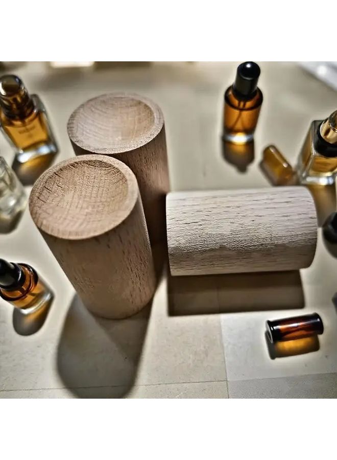 Solid Wood Aroma Diffuser Set of 2 Cylindrical Natural Scent 1.77 0.98 Inch - Image 3
