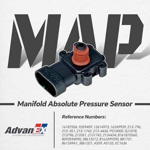 AdvanEX حساس ضغط الهواء المطلق AdvanEX MAP متوافق مع شيفروليه أسترو/ إمبالا/ سيلفرادو/ تاهو، بويك لاكروس/ لوسيرن، كاديلاك إسكاليد/ STS بديل 213-4434 16187556 - Image 2