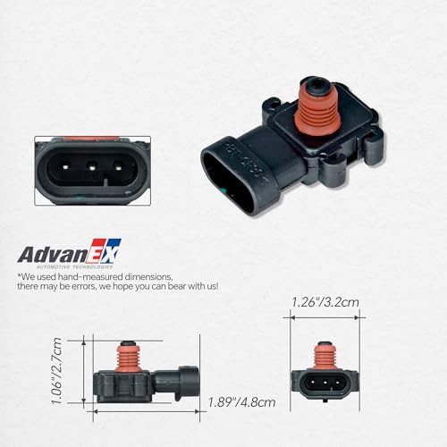 AdvanEX حساس ضغط الهواء المطلق AdvanEX MAP متوافق مع شيفروليه أسترو/ إمبالا/ سيلفرادو/ تاهو، بويك لاكروس/ لوسيرن، كاديلاك إسكاليد/ STS بديل 213-4434 16187556 - Image 5