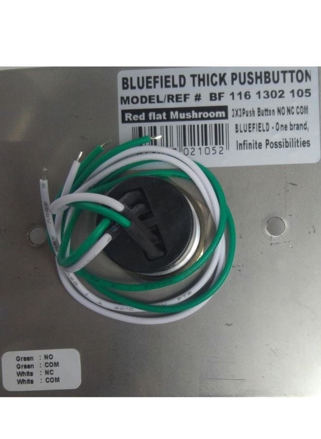 Bluefield - Thick push Button Red Flat Mushroom Exit Button - Image 1