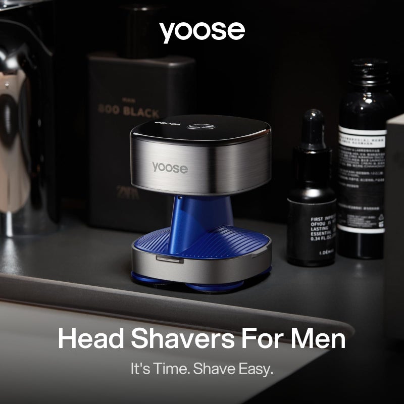 yoose Head Shavers for Bald Men, IPX7 Skin Close Electric Razor for Men (Ergonomic Design, USB-C, 90-Min Usage, 5 Floating Cutting Heads), Intelligent PID Control, Battery Indicator, H5 Silver - Image 2