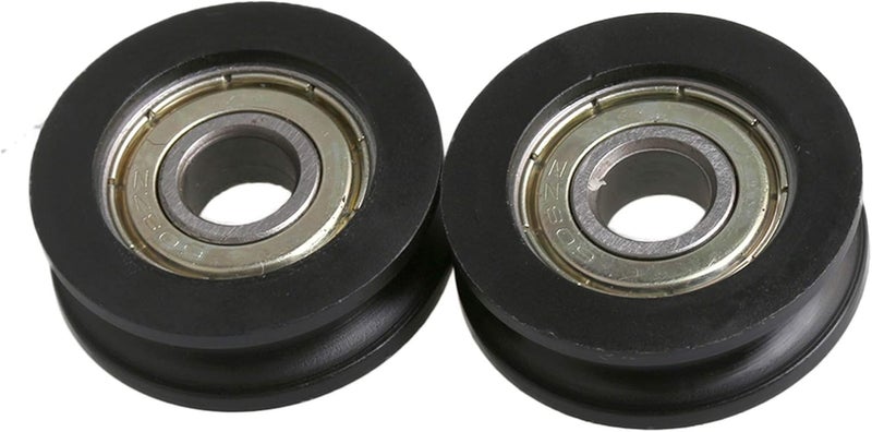 CNBTR 4Pcs U-Type Black Pulley Wheel 8mm Shaft Hole 30mm Diameter (Max-Load 99kg) - Image 2