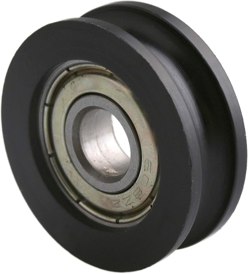 CNBTR 4Pcs U-Type Black Pulley Wheel 8mm Shaft Hole 30mm Diameter (Max-Load 99kg) - Image 3