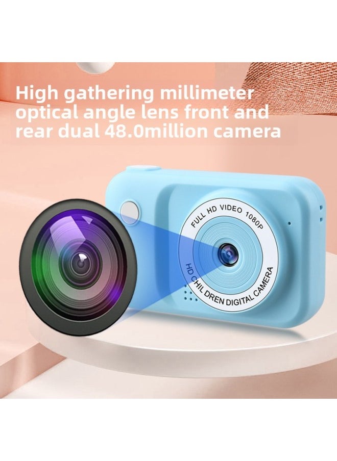 Generic Y2 Children Digital Camera 2000W Pixel Children Mini Camera Toy Cartoon IPS Screen Gift-Body Color:Y2 Puqing 2.4 Single Camera + Blue + No Card  - Image 3