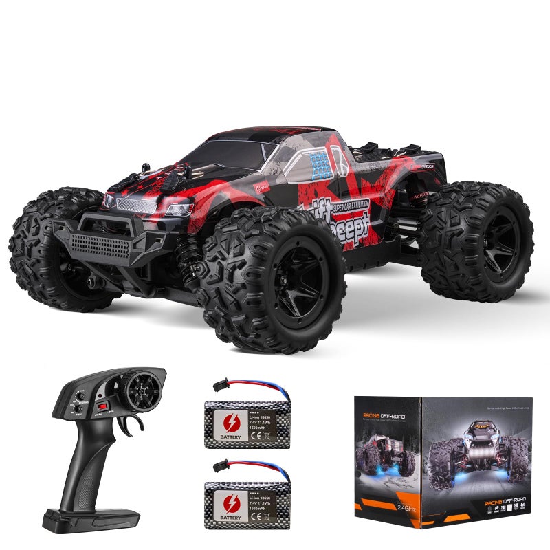 VEVOR Remote Control Car 118 Scale RC Car for Adults 36 kmh High Speed All Terrain Waterproof IPX4 Electric 4WD OffRoad Monster Truck with 2 Batteries Hobby RC Truck Xmas Gift for Adult and Boys - Image 2