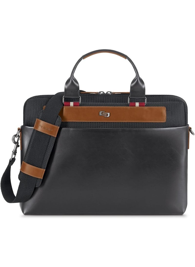 Solo Solo New York Southhampton 156 Inch Laptop Slim Brief Briefcase Black One Size  - Image 1