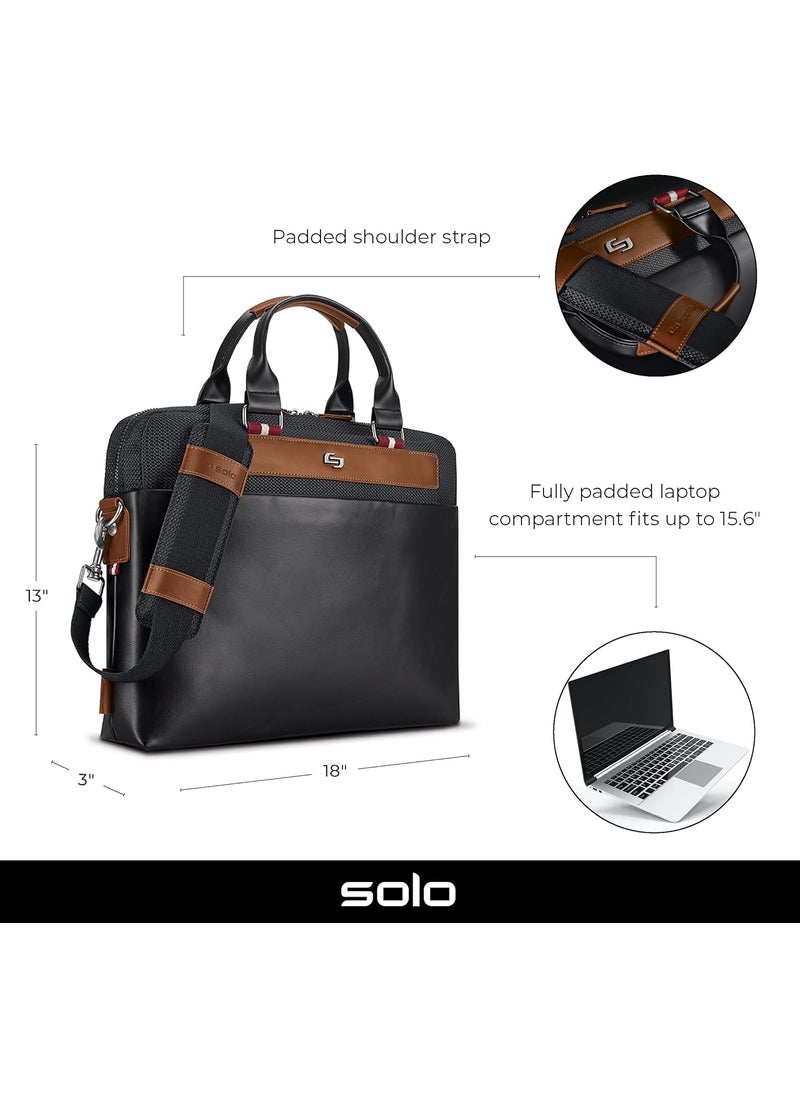 Solo Solo New York Southhampton 156 Inch Laptop Slim Brief Briefcase Black One Size  - Image 2