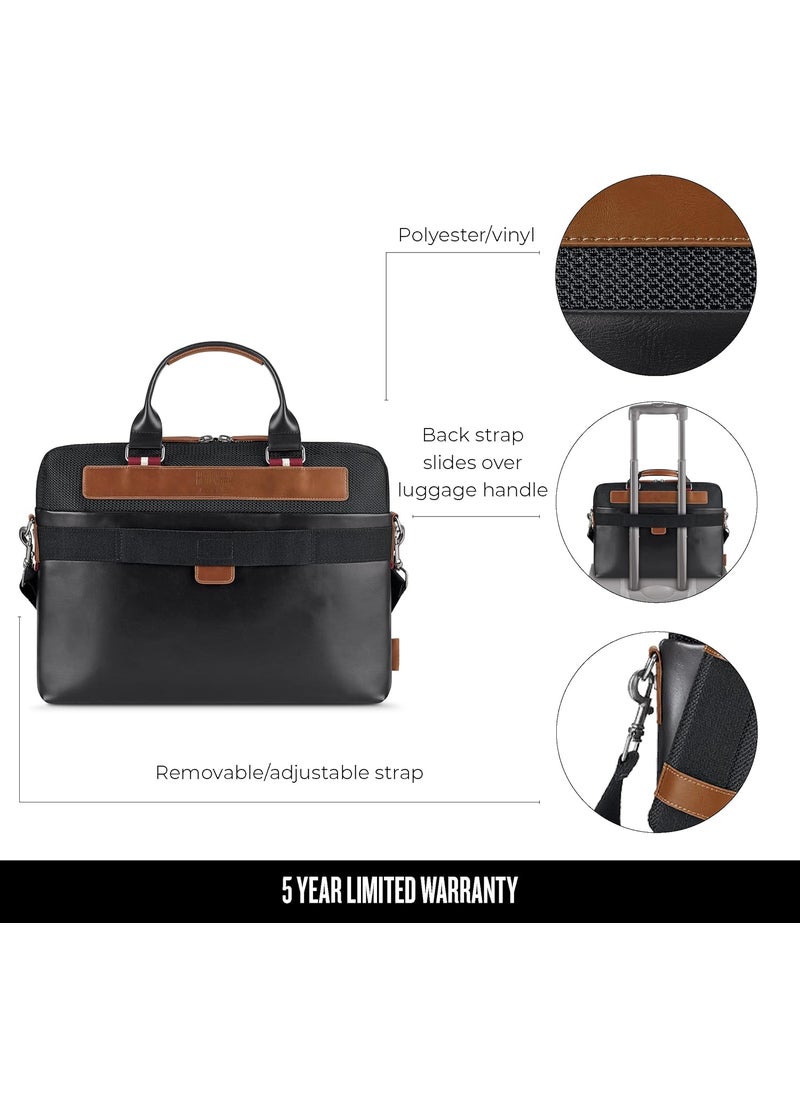 Solo Solo New York Southhampton 156 Inch Laptop Slim Brief Briefcase Black One Size  - Image 4