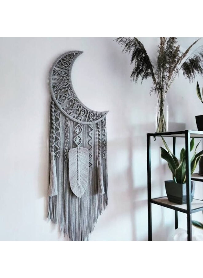 انتيكيانو صائدة الاحلام بتصميم بوهو مضيئة على شكل نجمة وقمر دريم كاتشر لديكور رمضان