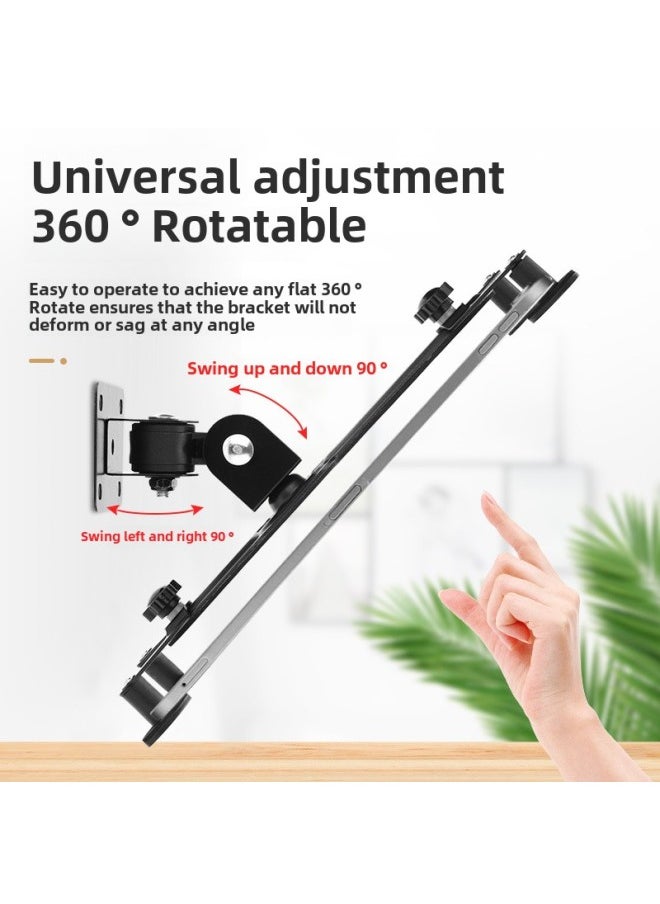 Generic - Micro-resistance Stretch Lazy Wall Hanging Cantilever Hidden Folding Bracket Mobile Phone Tablet Computer Bracket Metal Wall Hanging-Color:Aluminum Alloy Chuck Joint Wall Hanging-Applicable Size:4-13 Inches - Image 1