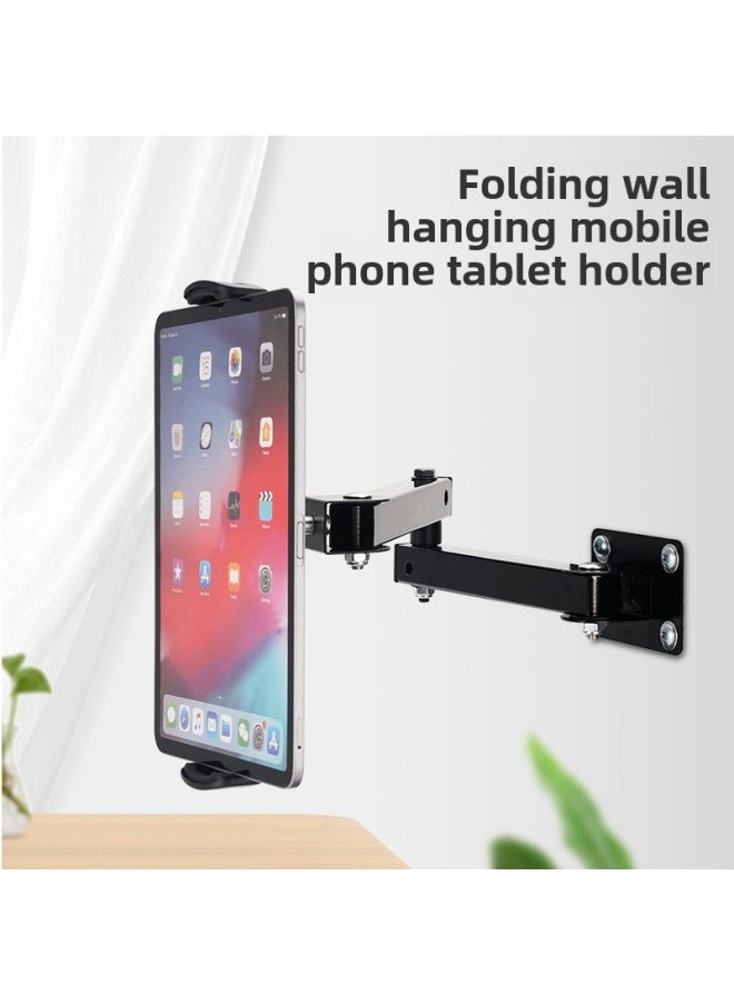 Generic - Micro-resistance Stretch Lazy Wall Hanging Cantilever Hidden Folding Bracket Mobile Phone Tablet Computer Bracket Metal Wall Hanging-Color:Aluminum Alloy Chuck Joint Wall Hanging-Applicable Size:4-13 Inches - Image 1