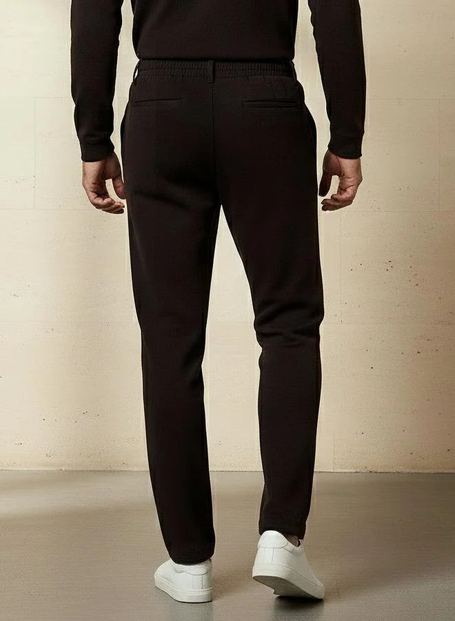 Iconic BLACK Iconic Men Regular Fit Trousers for Men | Best Price UAE