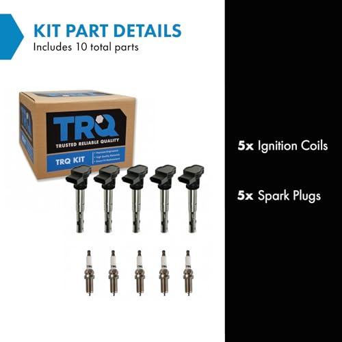 TRQ Ignition Kit Ignition Coil Spark Plugs Compatible with 2006-2014 Volkswagen Beetle 2010-2014 Golf 2005-2014 Jetta 2012-2014 Passat 2006-2009 Rabbit - Image 2