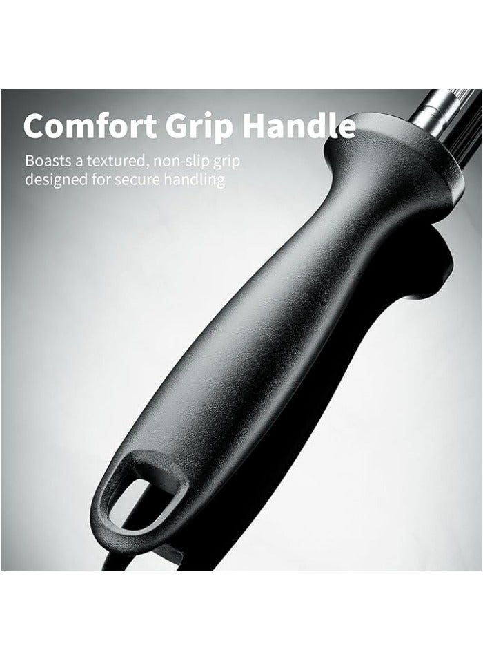 قضيب شحذ السكاكين، قضيب شحذ احترافي مصنوع من الصلب الكربوني مع ثقوب للتعليق لشحذ السكاكين في المطبخ. - Image 4