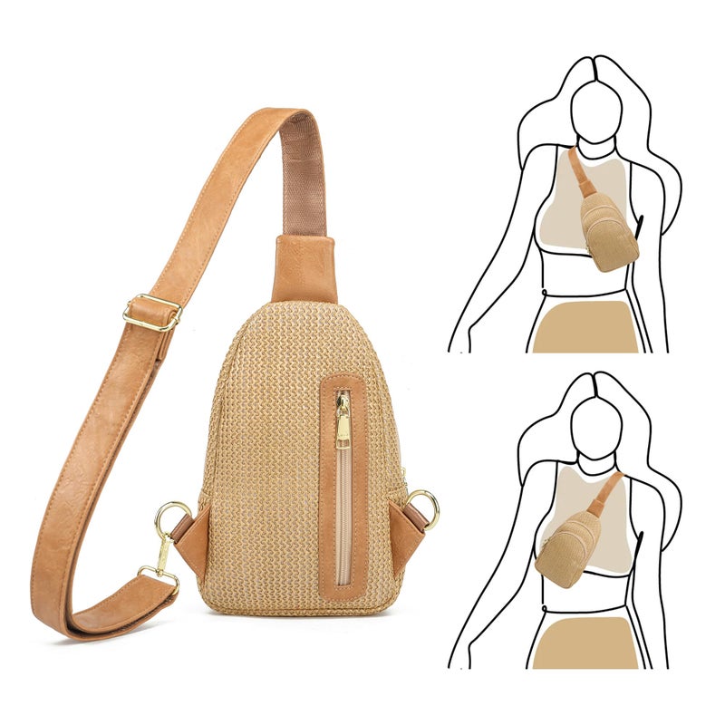 INICAT Summer Straw Bag Small Sling Beach Bag Crossbody Hawaiian Accessories Rattan Woven Purses for Women - Image 5