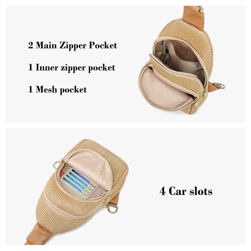 INICAT Summer Straw Bag Small Sling Beach Bag Crossbody Hawaiian Accessories Rattan Woven Purses for Women - Image 4