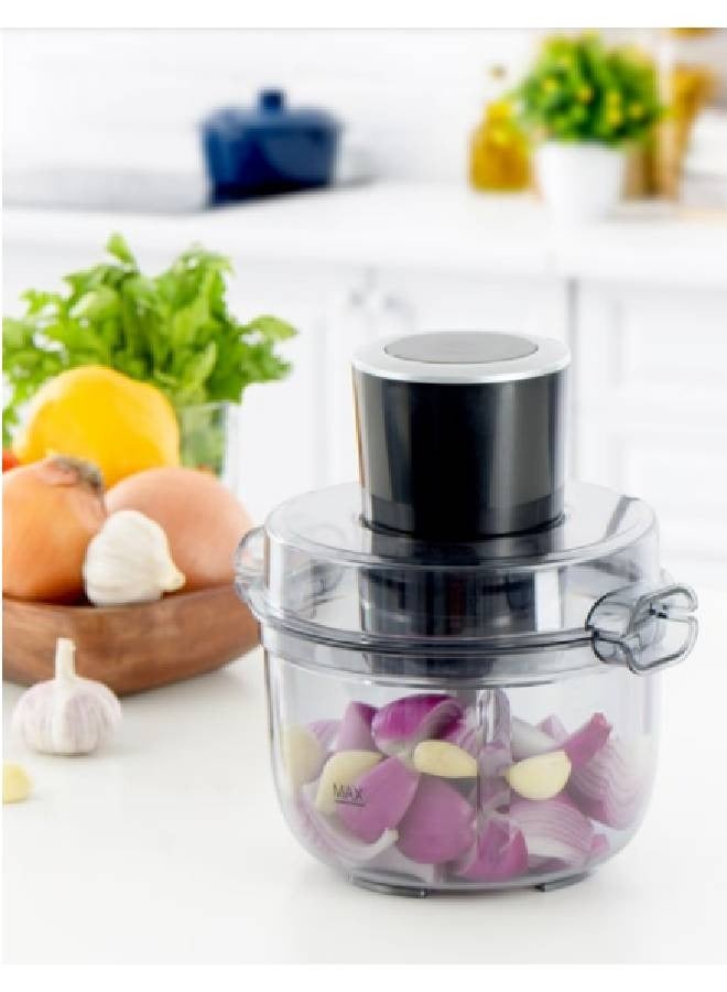ALSAIF-ELEC Electric Vegetable Slicer With Plastic Bowl 2 L 500 W E02427 Silver/Black - Image 1