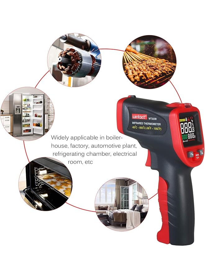 Eacam Temperature Tester, -50℃～850℃ Infrared Thermometer With Type K Thermocouple - Professional Industrial Non-Contact Digital Laser Ir Instrument - Image 2