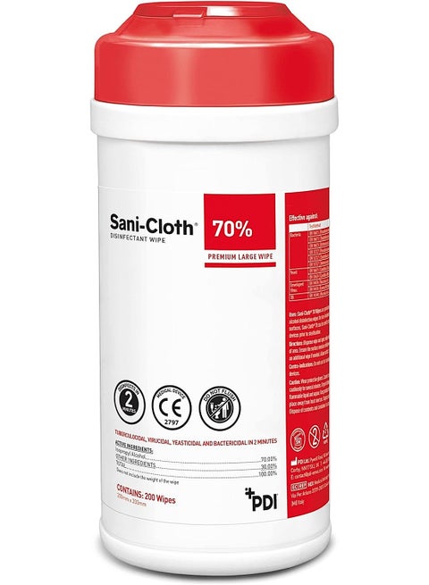 ٢٠٠ منديلًا من Alco 70% مطهر مضاد للجراثيم.