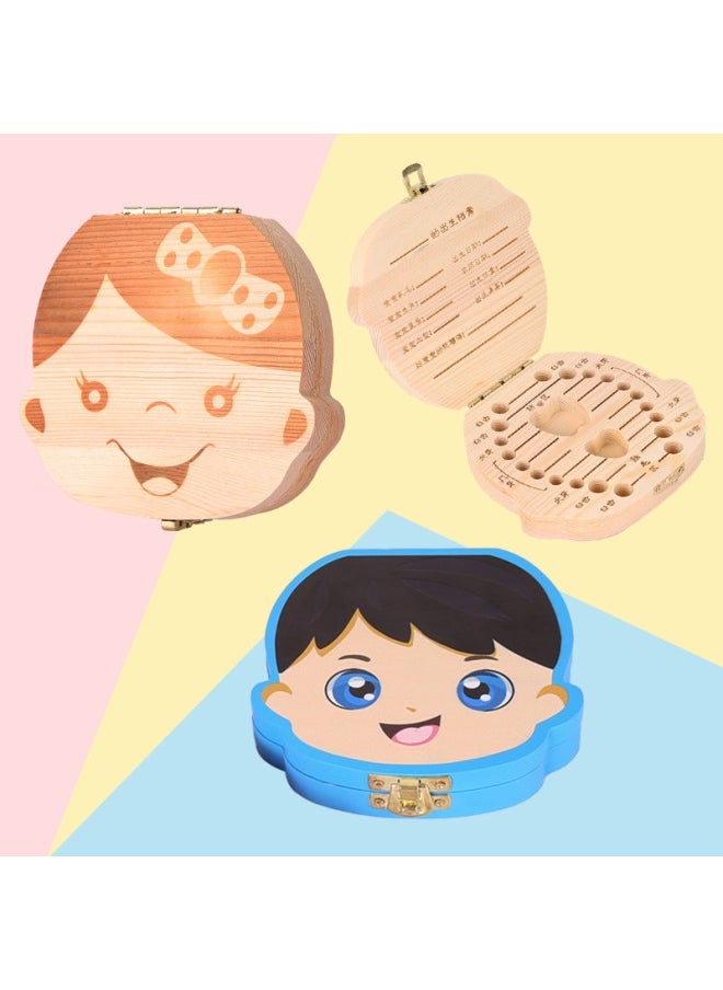 H Children's Teeth Box Teeth Replacement Collection Box Fetal Hair Storage Box Boys And Girls Teeth Replacement Teeth Dropped Memorial Teeth Storage Y-Color:Wood Color  Naked Box-Specifications:See Details - Image 4