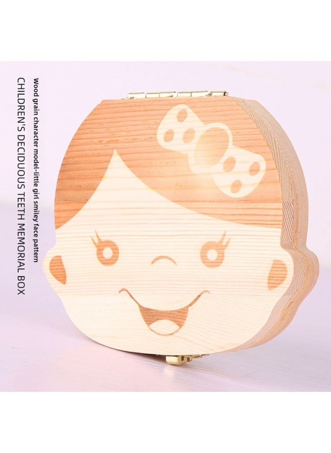 H Children's Teeth Box Teeth Replacement Collection Box Fetal Hair Storage Box Boys And Girls Teeth Replacement Teeth Dropped Memorial Teeth Storage Y-Color:Wood Color  Naked Box-Specifications:See Details - Image 1