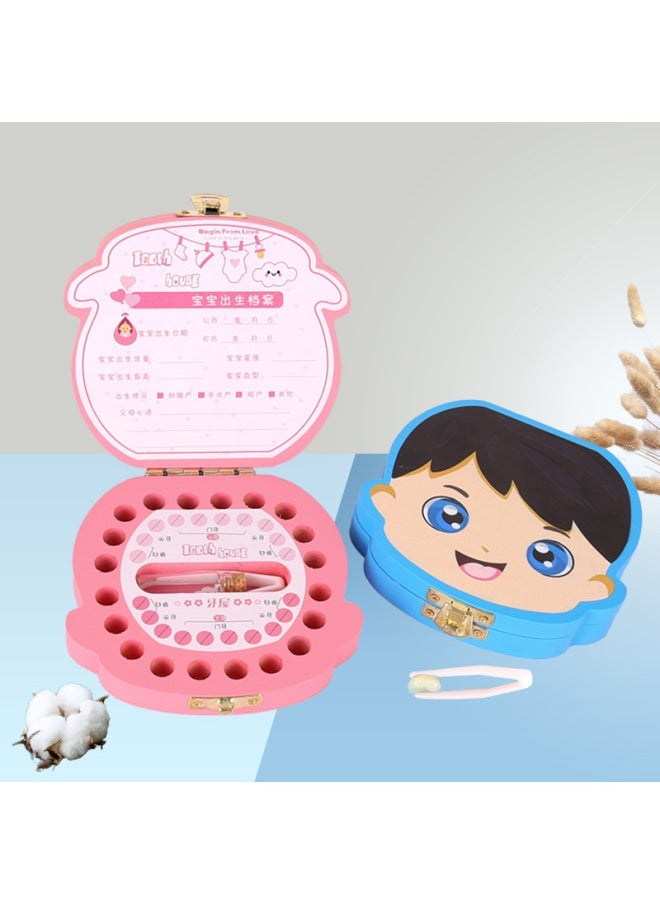 H Children's Teeth Box Teeth Replacement Collection Box Fetal Hair Storage Box Boys And Girls Teeth Replacement Teeth Dropped Memorial Teeth Storage Y-Color:Wood Color  Naked Box-Specifications:See Details - Image 2