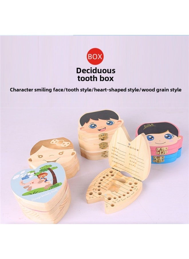 H Children's Teeth Box Teeth Replacement Collection Box Fetal Hair Storage Box Boys And Girls Teeth Replacement Teeth Dropped Memorial Teeth Storage Y-Color:Wood Color  Naked Box-Specifications:See Details - Image 3