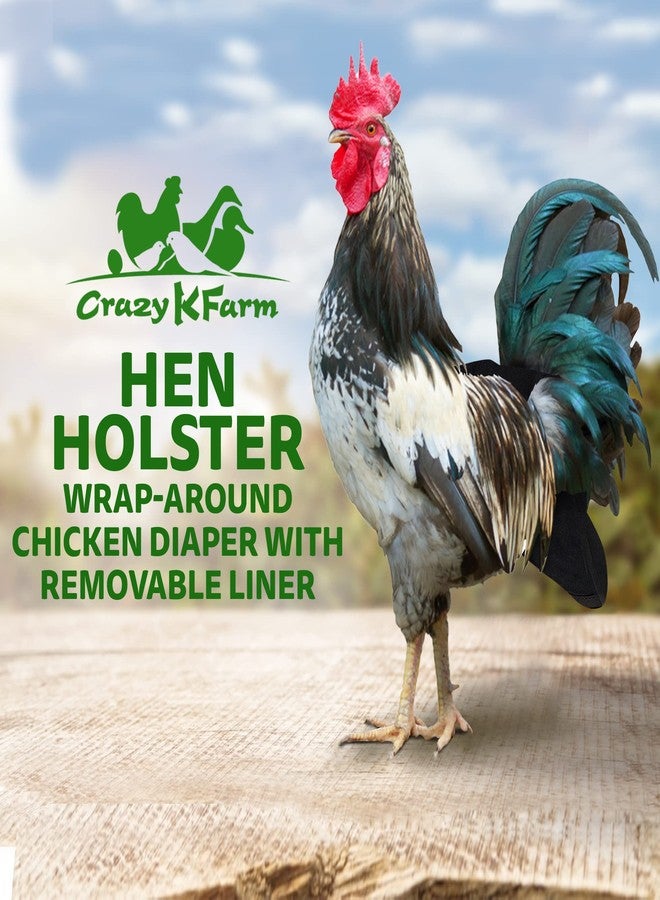 Holster Hen Holster Wrap-Around Bird Diaper & Harness for Hens, Roosters, Ducks, Geese - with Removable Vinyl Liner, Adjustable Fit for Outdoor Adventures & Indoor Use - Easy to wear - XL, Black - Image 2