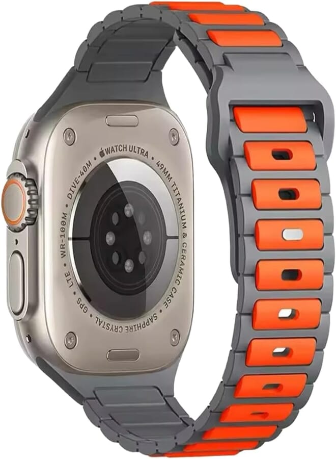 Next Next Store Watch Band 42mm/44mm/45mm/49mm, Dual Color Soft Silicone Sport Strap, Dustproof Waterproof Compatible for iWatch 1/2/3/4/5/6/7/8/9/SE/Ultra/Ultra2.