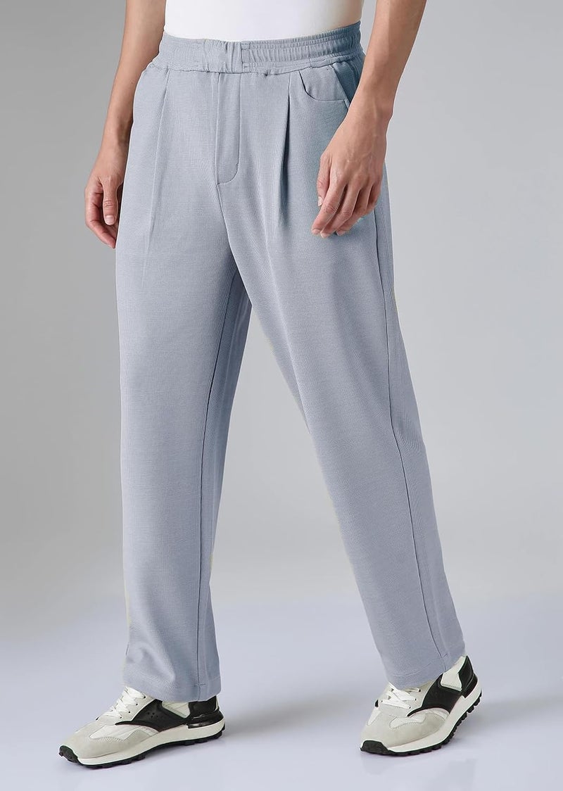 KOTTY Men's Relaxed Fit Casual Trouser | Elastic Waistband | Lightweight & Breathable Fabric | Stylish Straight-Leg Pants for Everyday Wear(Grey,28) - Image 5