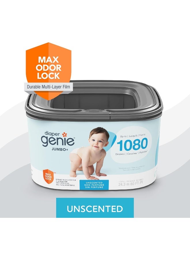Diaper Genie The Diaper Genie Jumbo+ Square Refill, with continuous film, can hold up to 1080 newborn-sized diapers per refill. - Image 2