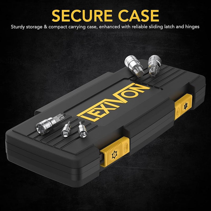 LEXIVON Master TORX Bit Socket Set, Premium S2 Alloy Steel Complete 34-Piece, Solid Star & Tamper Proof T6 ~ T70 Enhanced Storage Case (LX-149) - Image 3