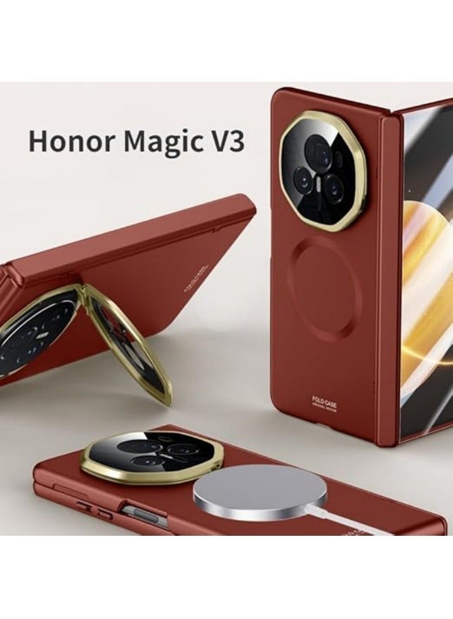 general حافظة مغناطيسية متوافقة مع Honor Magic V3، غلاف فيلم متكامل مع حماية مفصل نابض وحامل عدسة معدني لـ Honor Magic V3 - Image 2