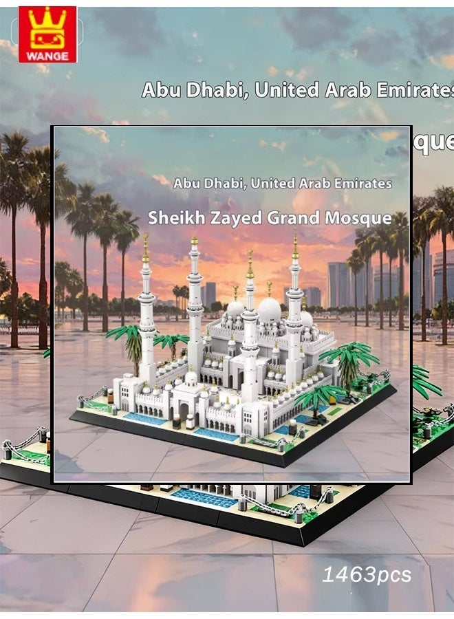 wange 5253 the Sheikh Zayed Grand Mosque 1463pcs Building Blocks，World Famous Architecture Model, Birthday for Adults And Boys Age 8+ - Image 1