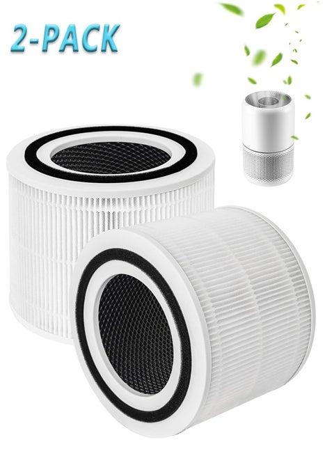 2 Pack Core 300 Replacement Filter Compatible with LEVOIT Core 300 and Core 300S Air Purifier, 3-in-1 H13 True HEPA Filter and Activated Carbon - Compared to Part # Core 300-RF