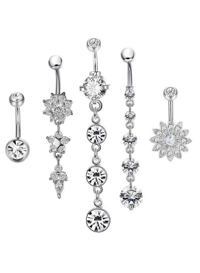 NIBEMINENT 5-Piece Button Belly Ring Set 