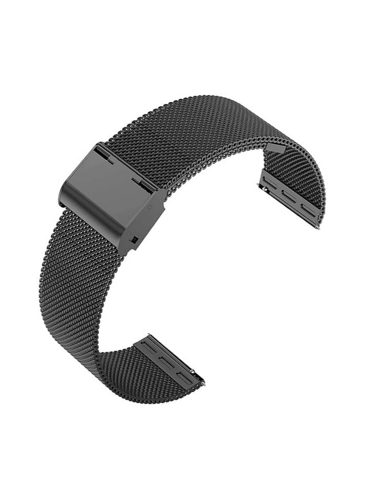 Watch Band, 20mm Replacement Strap Stainless Steel Metal Mesh Quick Release Watch Band Compatible with Galaxy 4 44mm/40mm Compatible with Galaxy 4 Classic 46mm/42mm (BLACK) - Image 1