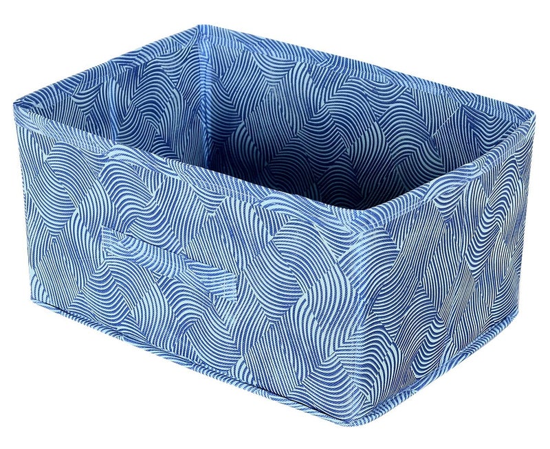 Kuber Industries Kuber Industries Lahariya Printed Multipurposes Rectangular Flodable Storage Box, Drawer Storage and Cloth Organizer- Pack of 2 (Blue)-HS43KUBMART26313  - Image 4
