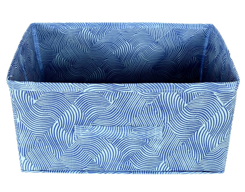 Kuber Industries Kuber Industries Lahariya Printed Multipurposes Rectangular Flodable Storage Box, Drawer Storage and Cloth Organizer- Pack of 2 (Blue)-HS43KUBMART26313  - Image 3