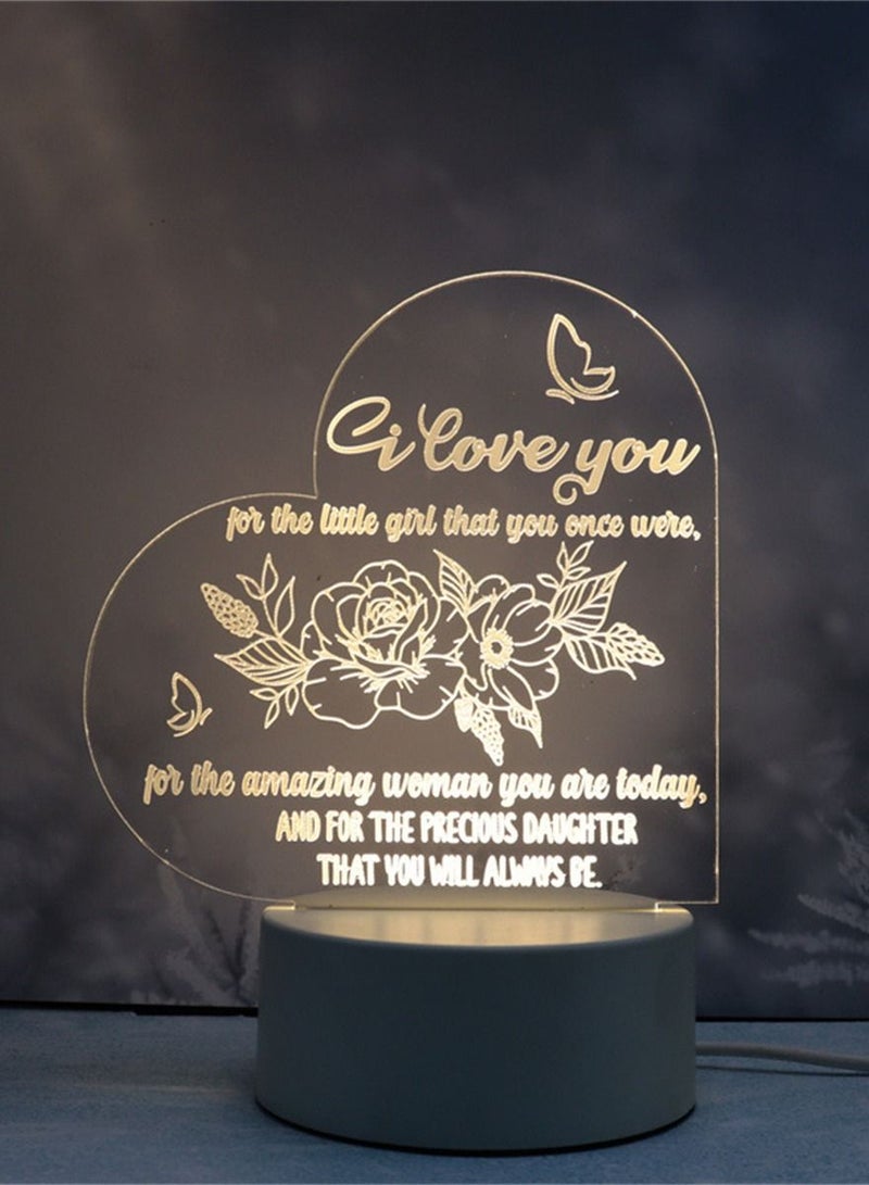 Loquat Creative 3D Nightlight Various Holiday Gifts USB Acrylic LED Ambience Sleeping Bedside Lamp 16 Kinds Of Color Touch Keys 