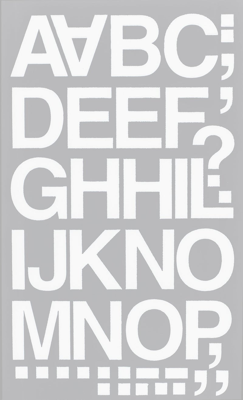 Chartpak Self-Adhesive Vinyl Capital Letters and Numbers, 1-1/2 Inches High, White, 45 per Pack (01046) - Image 2